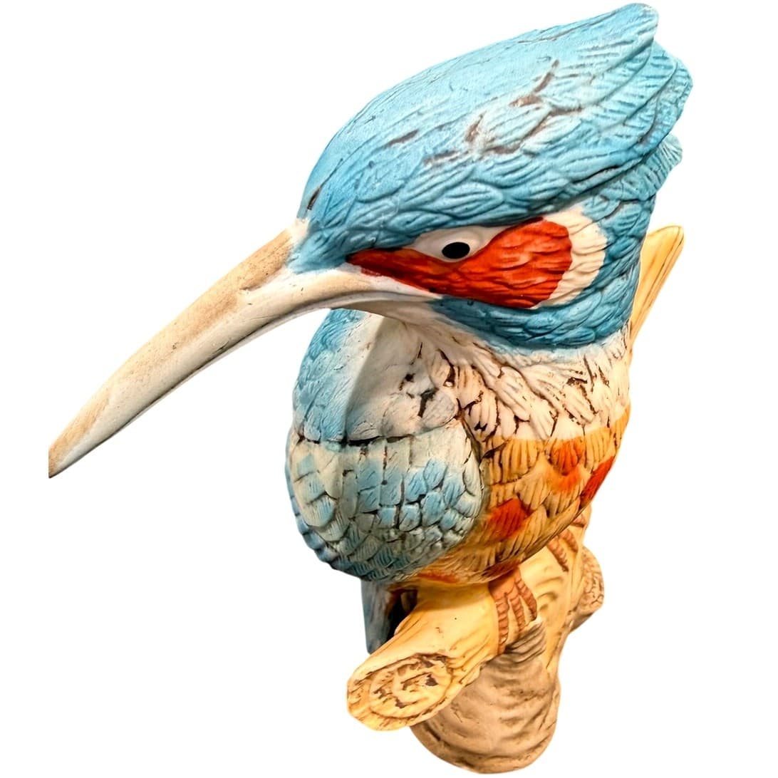 Vintage Royal Meridian Noritake 6" Kingfisher Bird Figurine Bisque Porcelain - Thumbnail 6