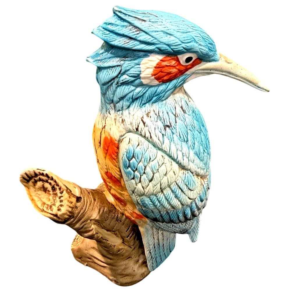 Vintage Royal Meridian Noritake 6" Kingfisher Bird Figurine Bisque Porcelain - Thumbnail 4