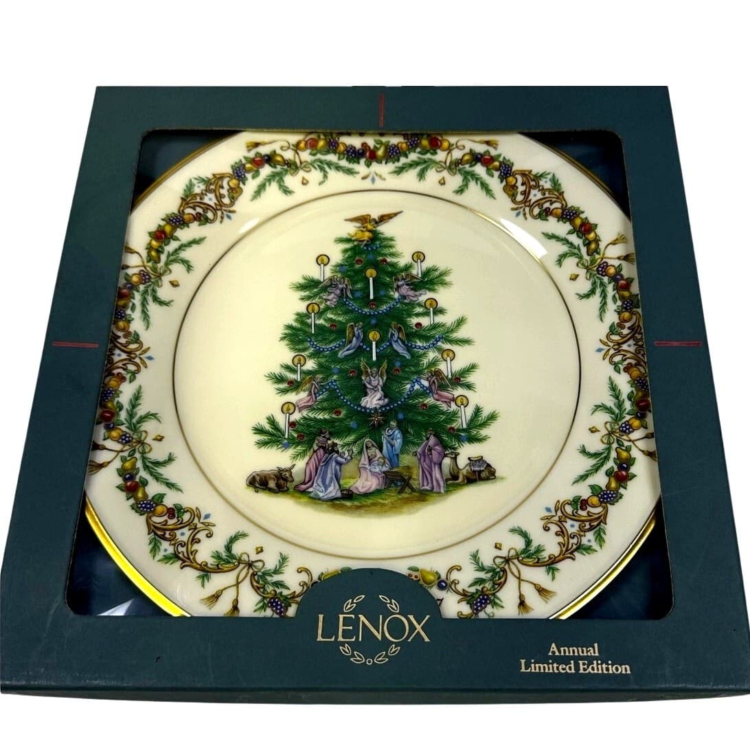 LENOX Christmas Trees Around the World 10.75" Plate ITALY 1997-Original Box Rare