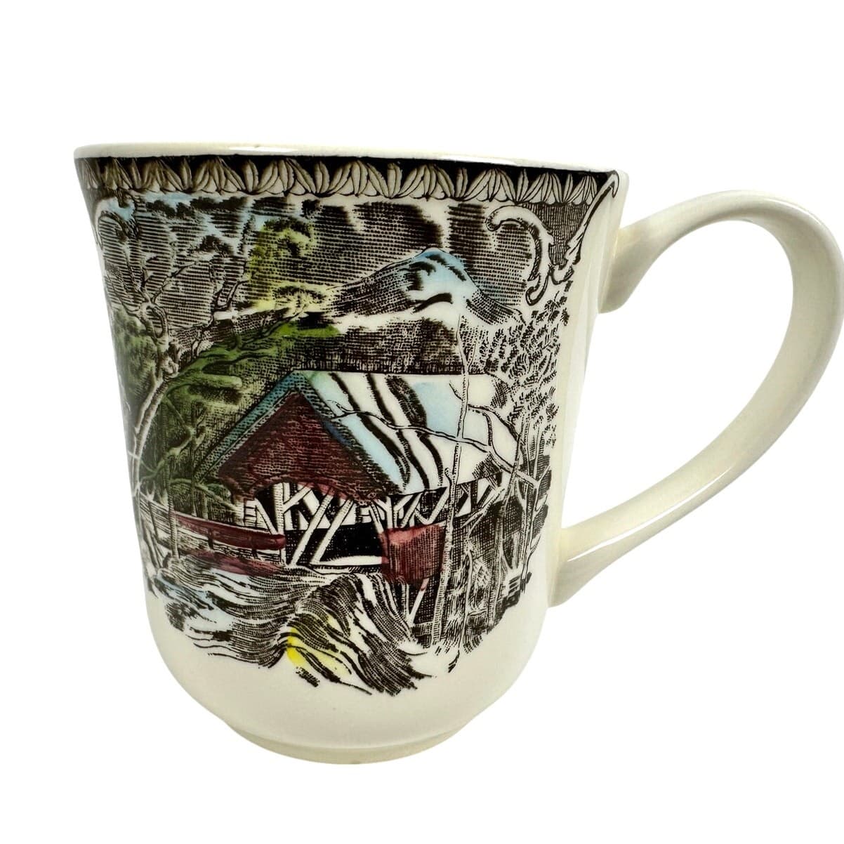 Johnson Bros Friendly Village England Vintage The Covered Bridge Coffee Mug - Thumbnail 2