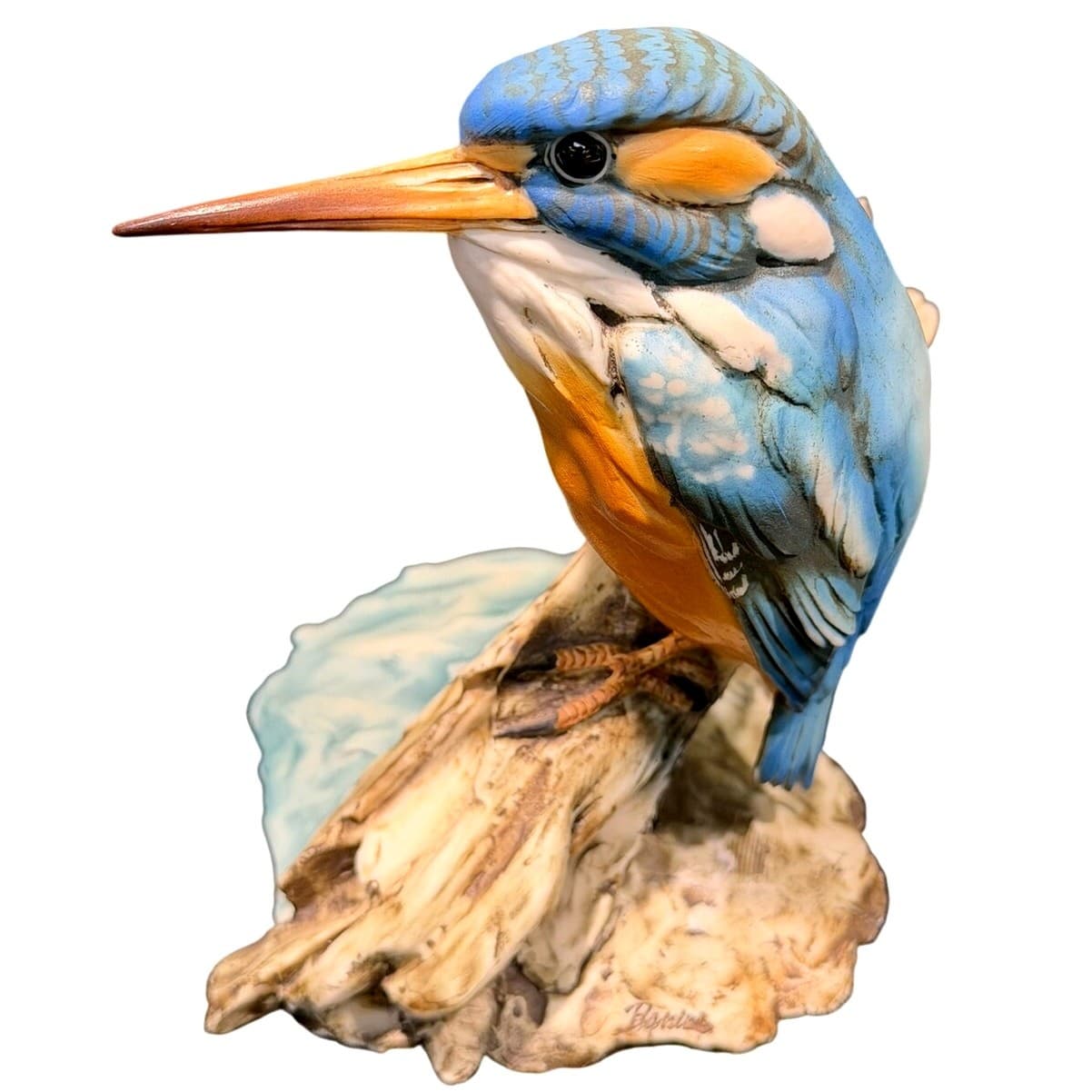 House of Goebel Italy Vintage Kingfisher Bird Figurine Hand Painted Porcelain - Thumbnail 5