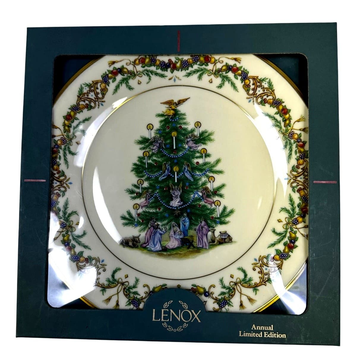LENOX Christmas Trees Around the World 10.75" Plate ITALY 1997-Original Box Rare - Thumbnail 10