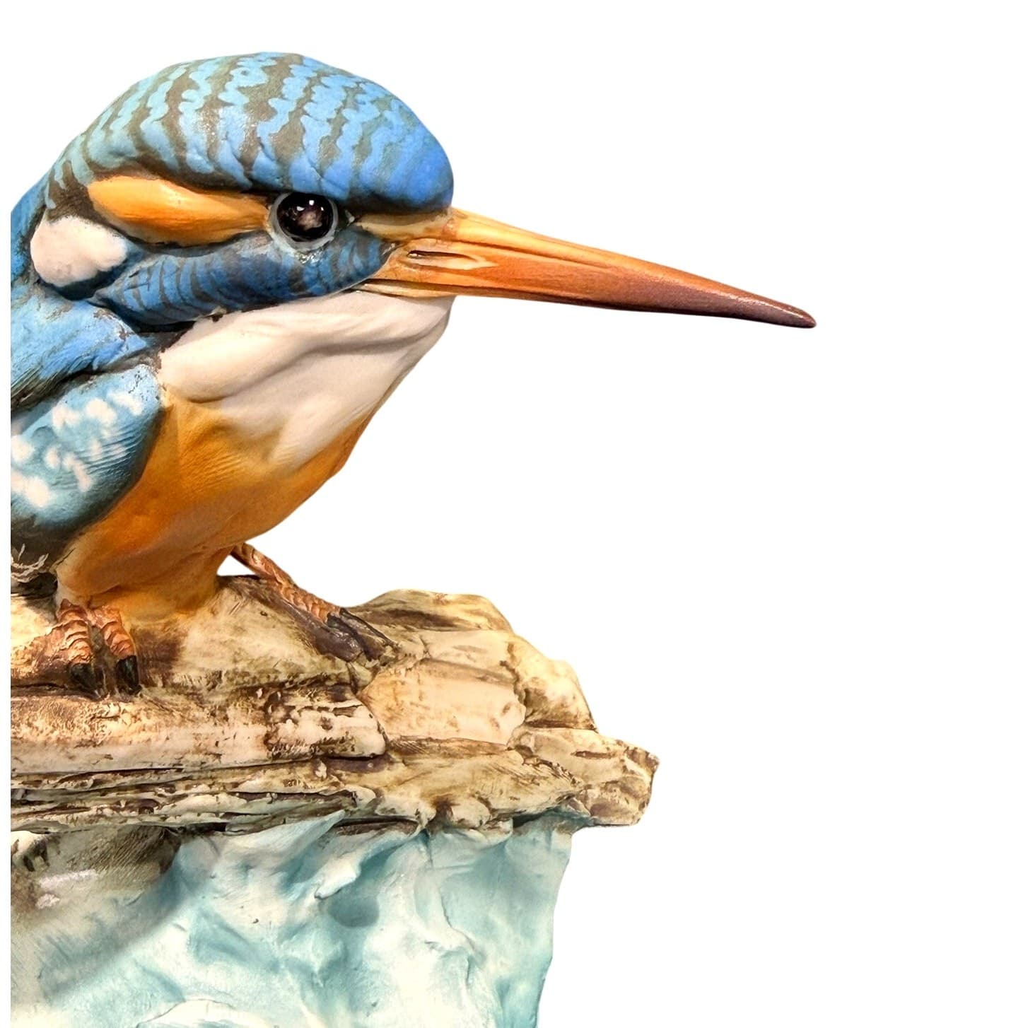 House of Goebel Italy Vintage Kingfisher Bird Figurine Hand Painted Porcelain - Thumbnail 8