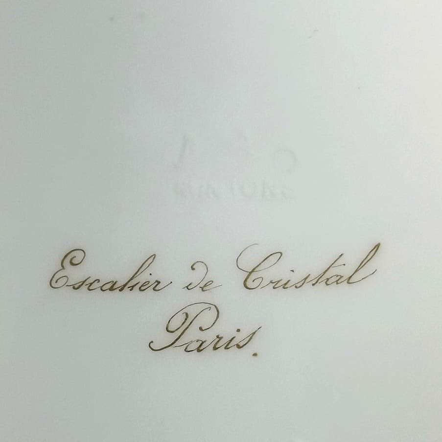 'Escalier de Cristal' Paris Antique Late 1800's Gilded Plates-Set of 2-Read - Thumbnail 11