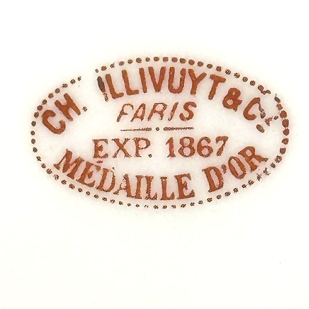 Antique C H Pillivuyt & Co Paris Mid-Late 1800's Plates & Serving Bowl-14 Pieces - Thumbnail 13