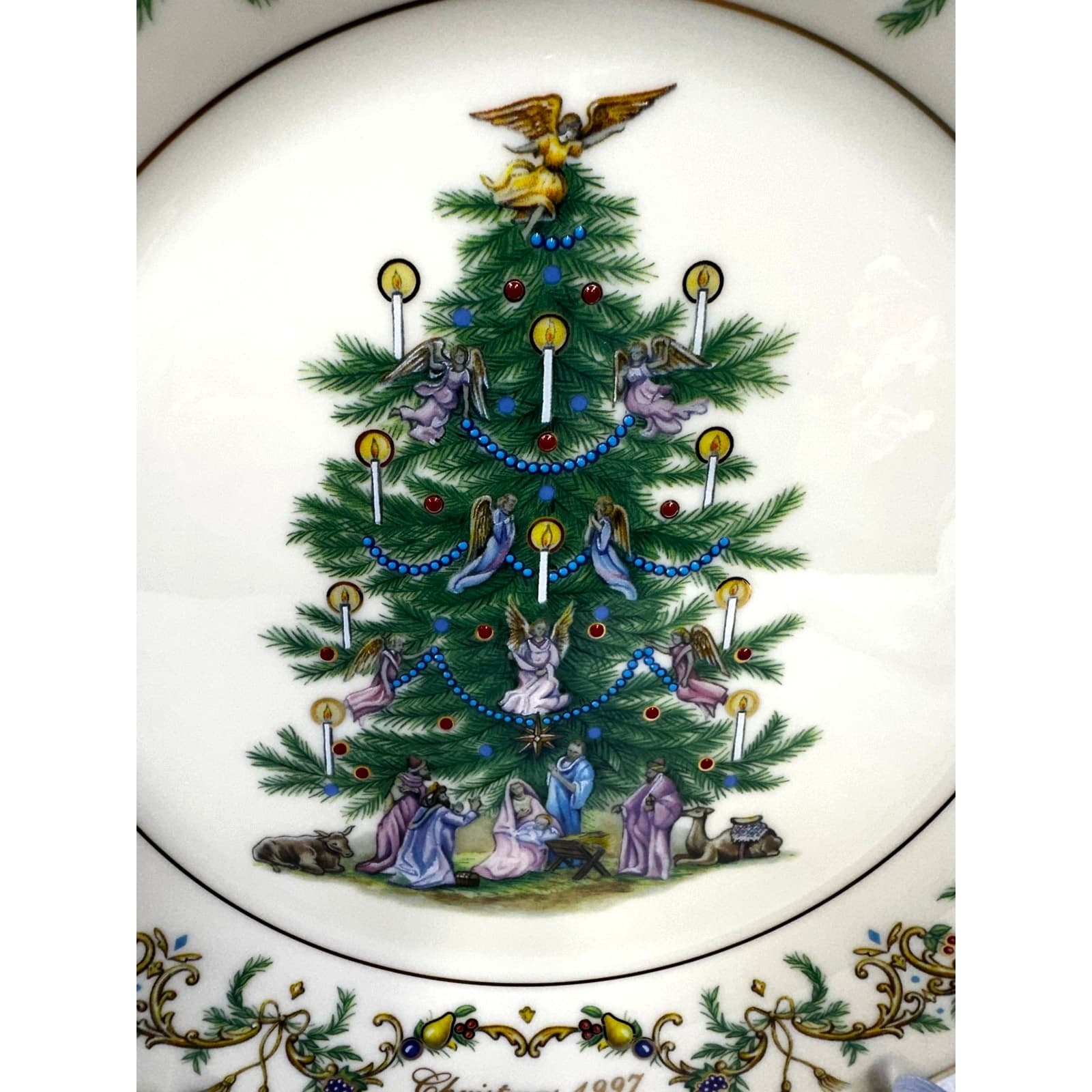 LENOX Christmas Trees Around the World 10.75" Plate ITALY 1997-Original Box Rare - Thumbnail 5