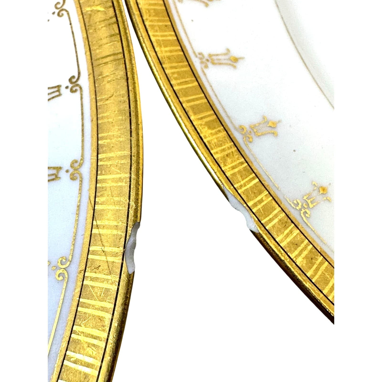 Antique Limoges Mid-1800's Porcelain Plates Elegant Gilded Design-Stunning Set 6 - Thumbnail 7