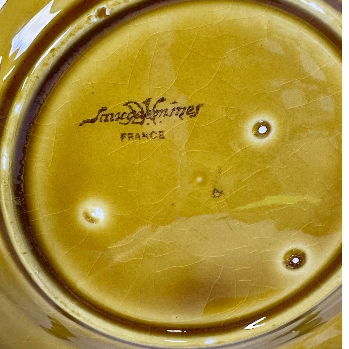 Sarreguemines France Antique 1920-1950 Majolica Fruit Dessert Plates-Set of 4 - Thumbnail 7