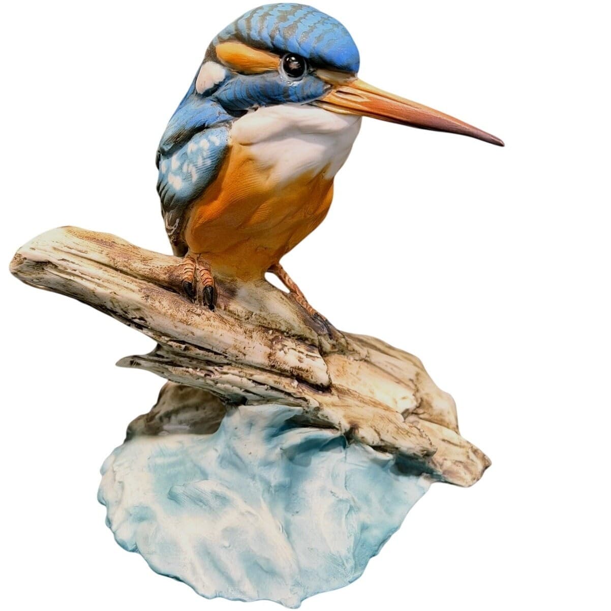 House of Goebel Italy Vintage Kingfisher Bird Figurine Hand Painted Porcelain