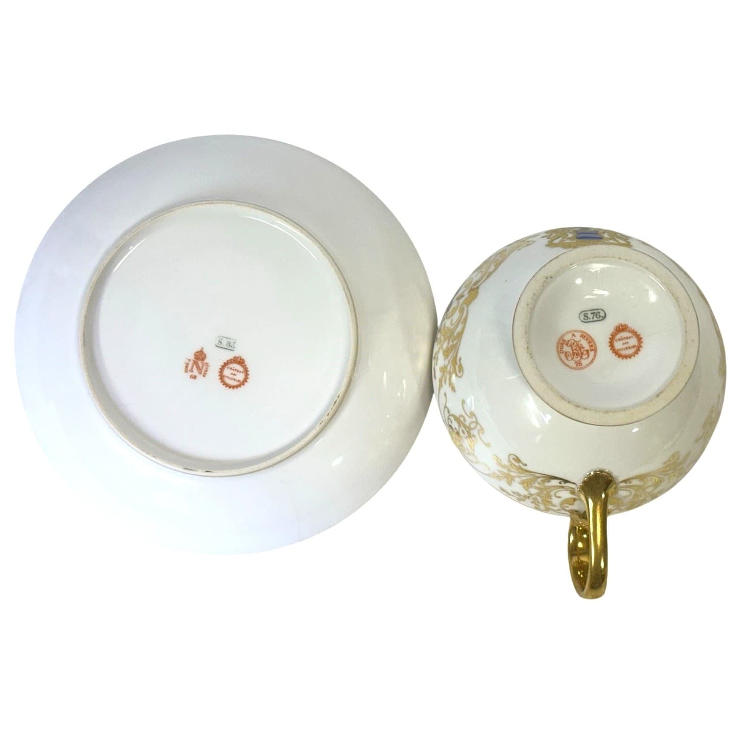 Antique Sevres Château des Tuileries 1876 Large Teacup & 1883 Saucer-Elegant! - Thumbnail 11