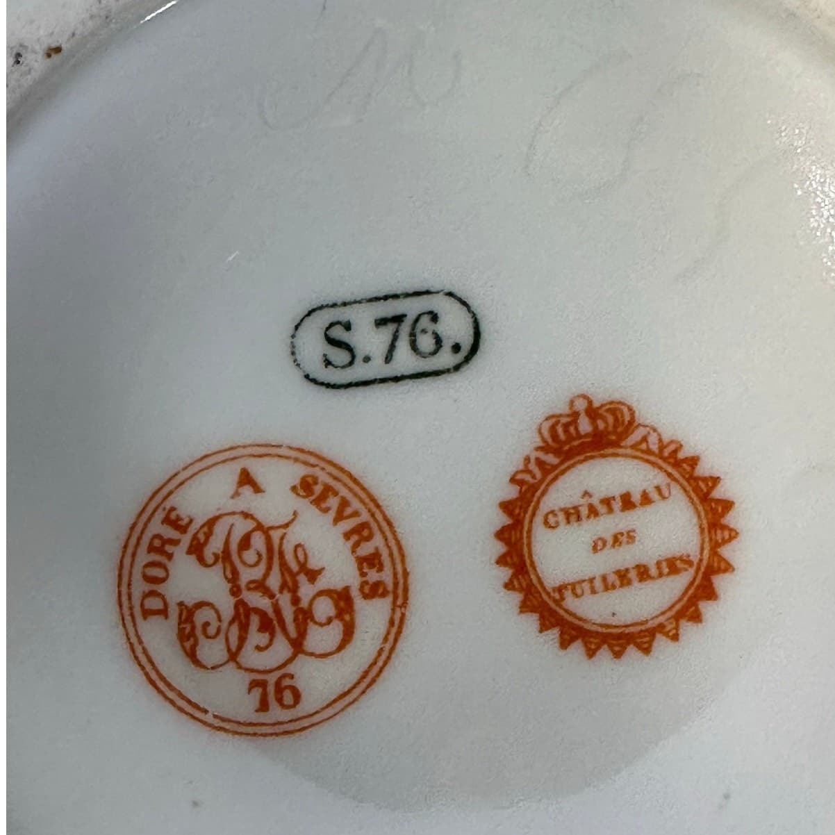 Antique Sevres Château des Tuileries 1876 Large Teacup & 1883 Saucer-Elegant! - Thumbnail 13