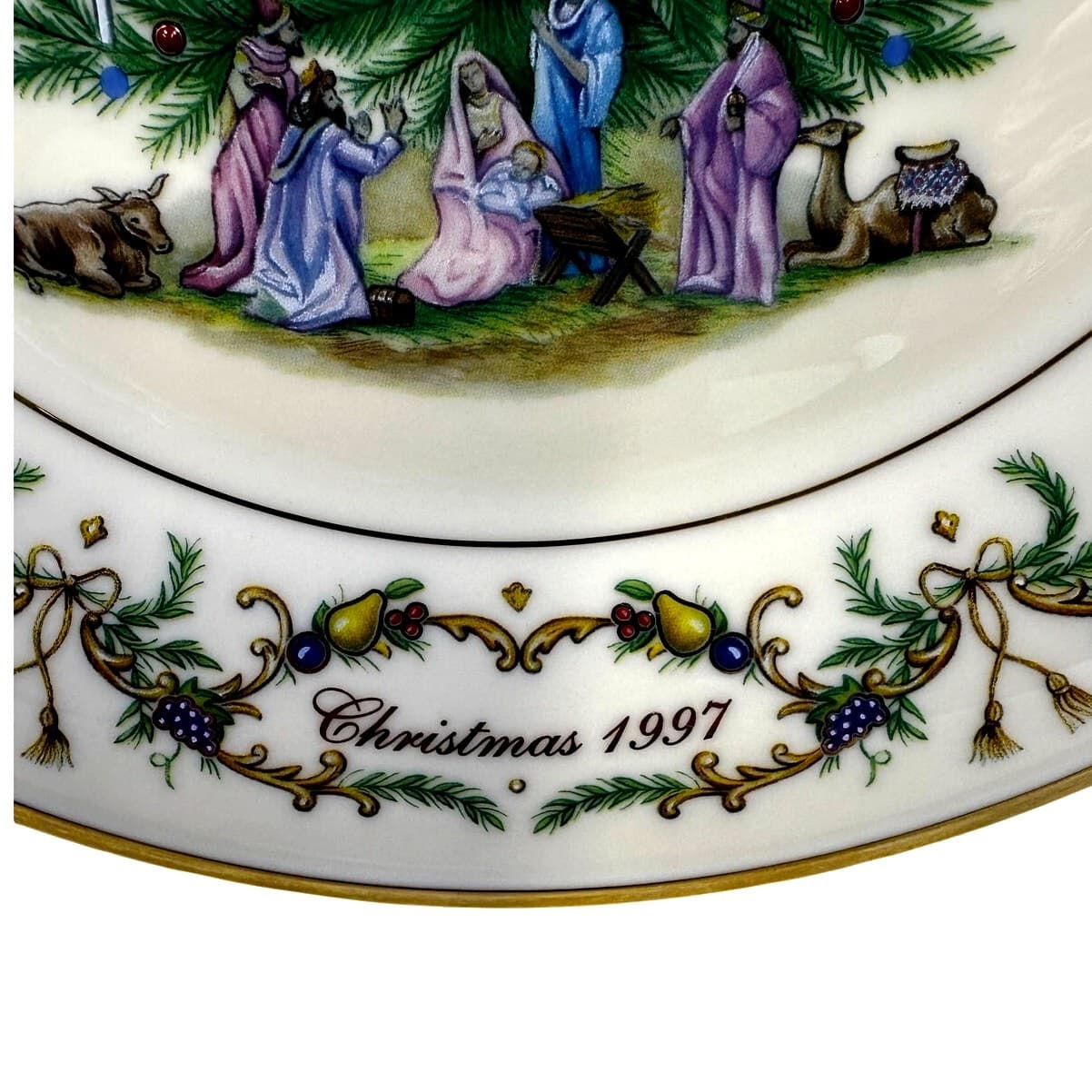 LENOX Christmas Trees Around the World 10.75" Plate ITALY 1997-Original Box Rare - Thumbnail 3