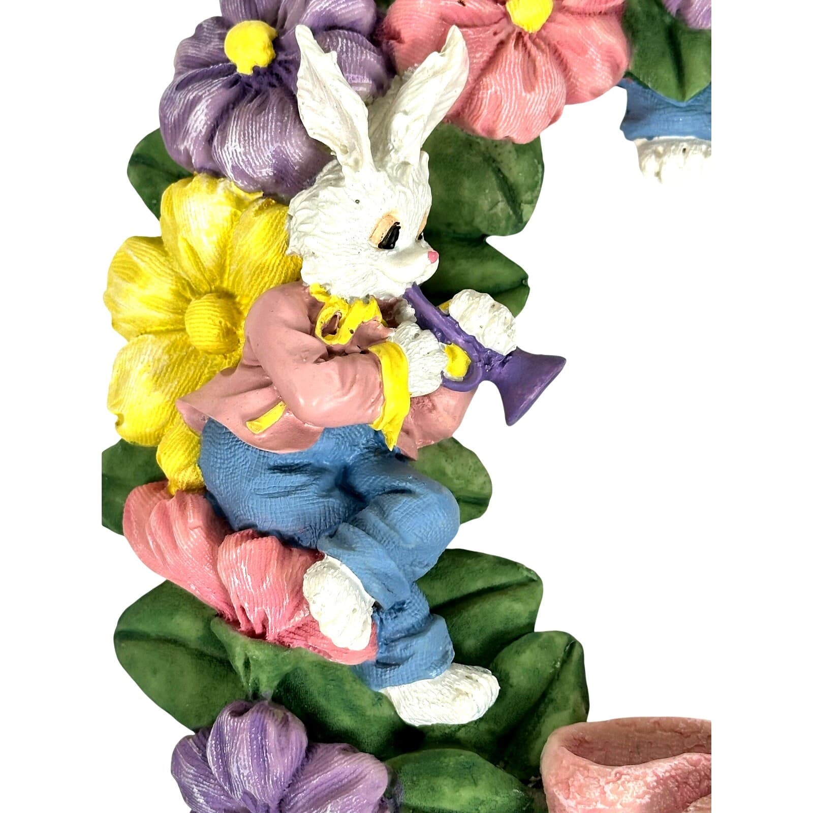 This York Resin Easter Wreath with Bunny Rabbits Vintage 1995 in Original Box! - Thumbnail 7
