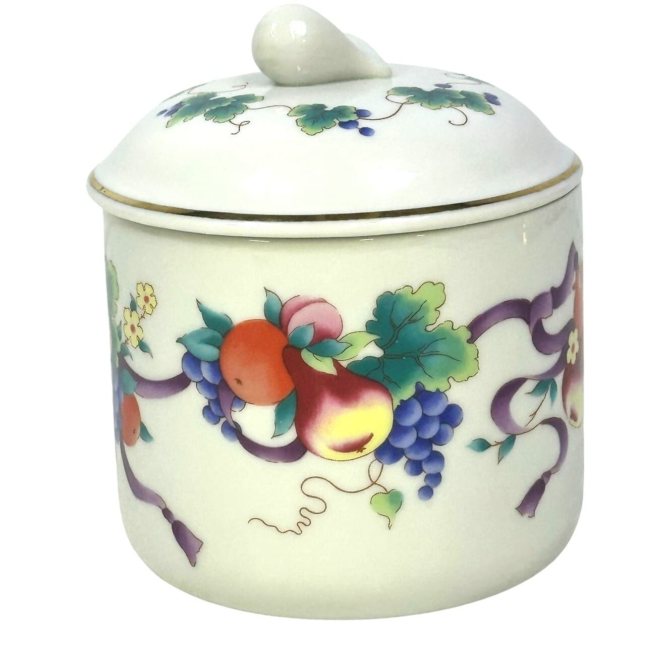 Germaine Monteil Vintage Porcelain Covered Round Trinket Candy Dish Jar - Thumbnail 2