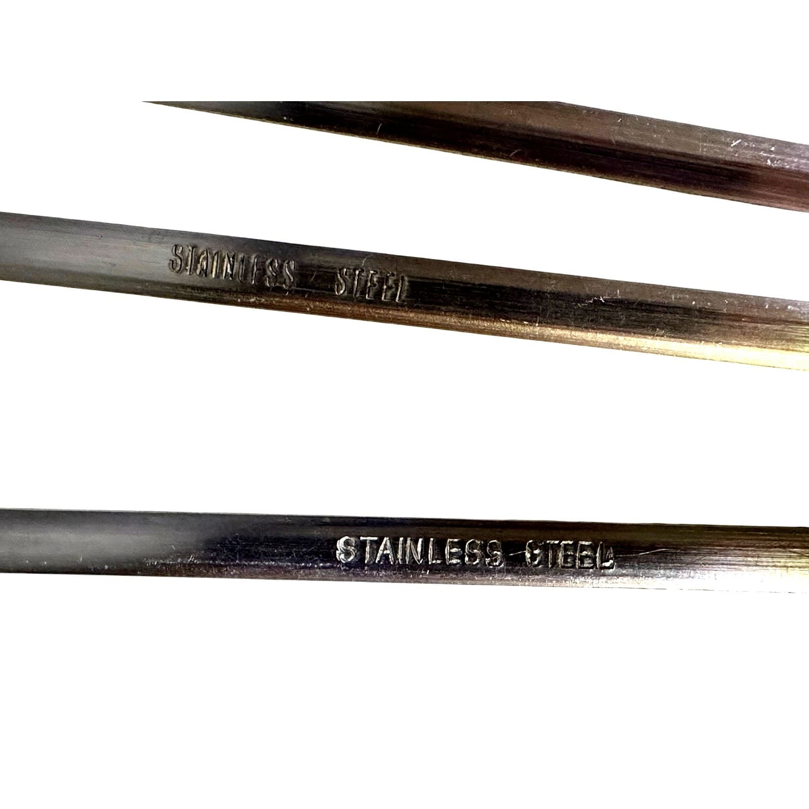 Turkish Shish Kebab Ornate Brass Handled Stainless Steel 13" Skewers-Set of 10 - Thumbnail 3