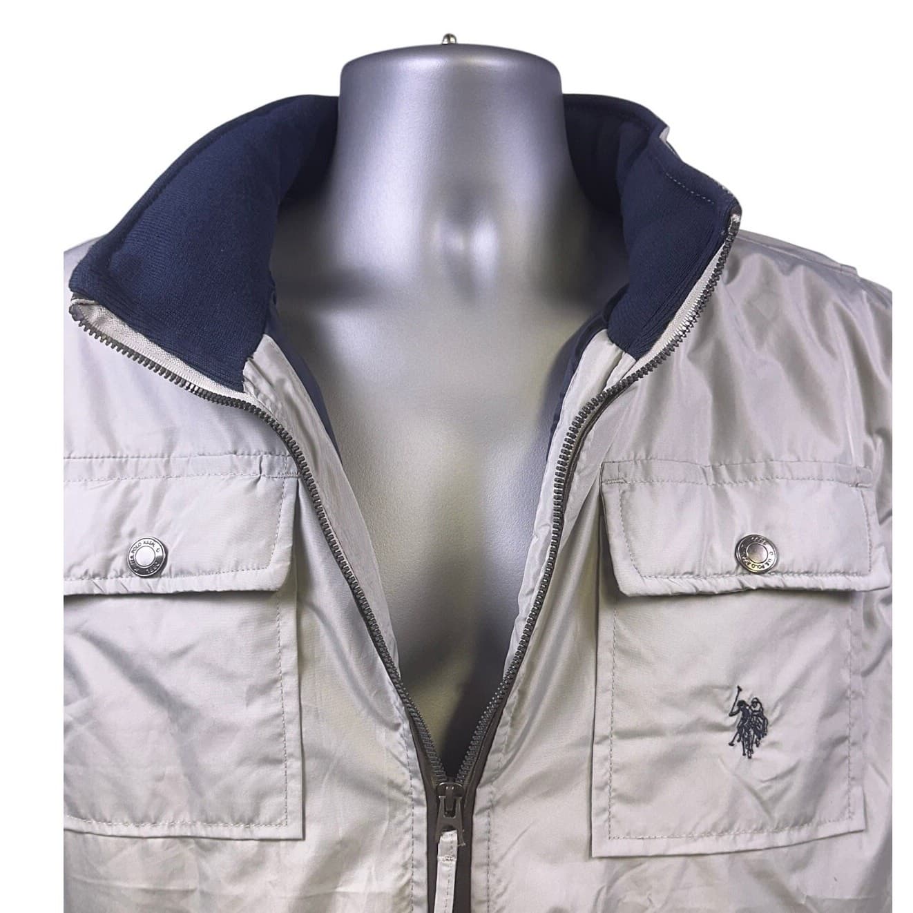 U S Polo Association Insulated Winter Jacket Men's Size Large Gray Navy - Thumbnail 2