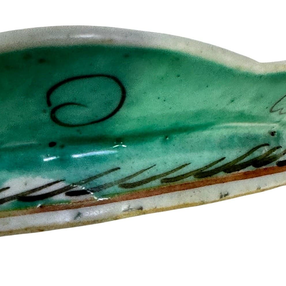 Antique Hand Painted Porcelain 7.5" Trinket-See Description - Thumbnail 4