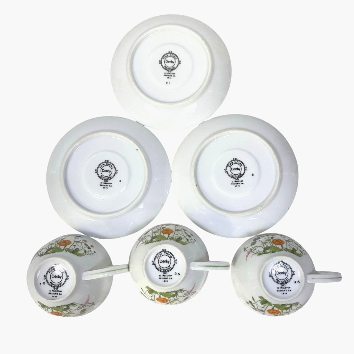 Denby-Langley Retired 1976-1981 'Wonderland' Cup and Saucer-Portugal-Set of 3 - Thumbnail 7