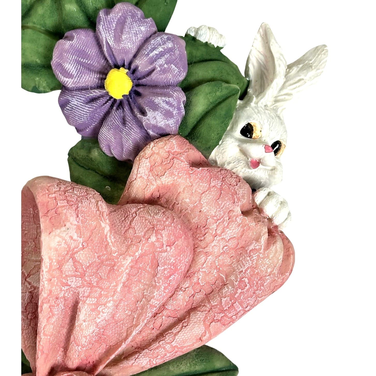 This York Resin Easter Wreath with Bunny Rabbits Vintage 1995 in Original Box! - Thumbnail 5