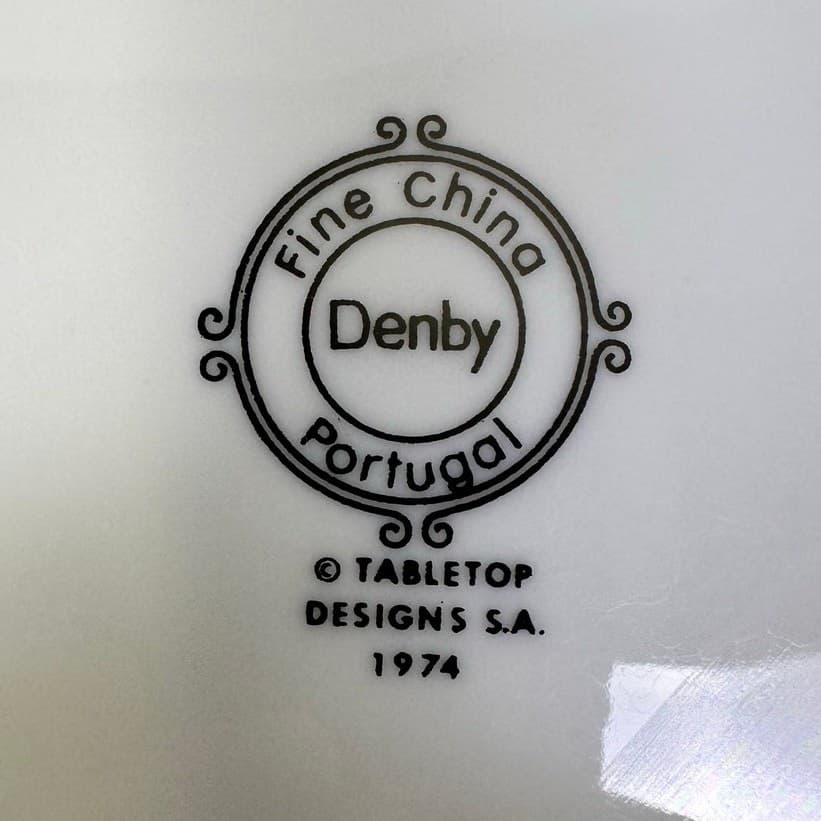 Denby-Langley Retired 1976-1981 'Wonderland' 8" Salad Plates-Portugal-Set of 2 - Thumbnail 4