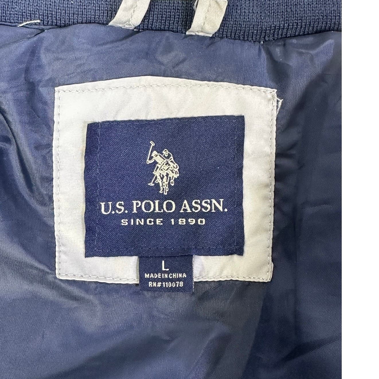 U S Polo Association Insulated Winter Jacket Men's Size Large Gray Navy - Thumbnail 3
