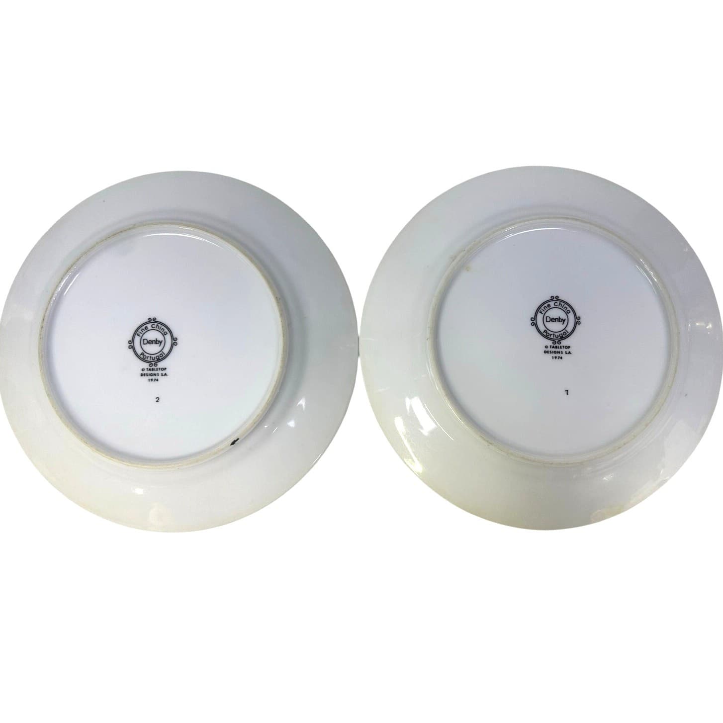 Denby-Langley Retired 1976-1981 'Wonderland' 8" Salad Plates-Portugal-Set of 2 - Thumbnail 3