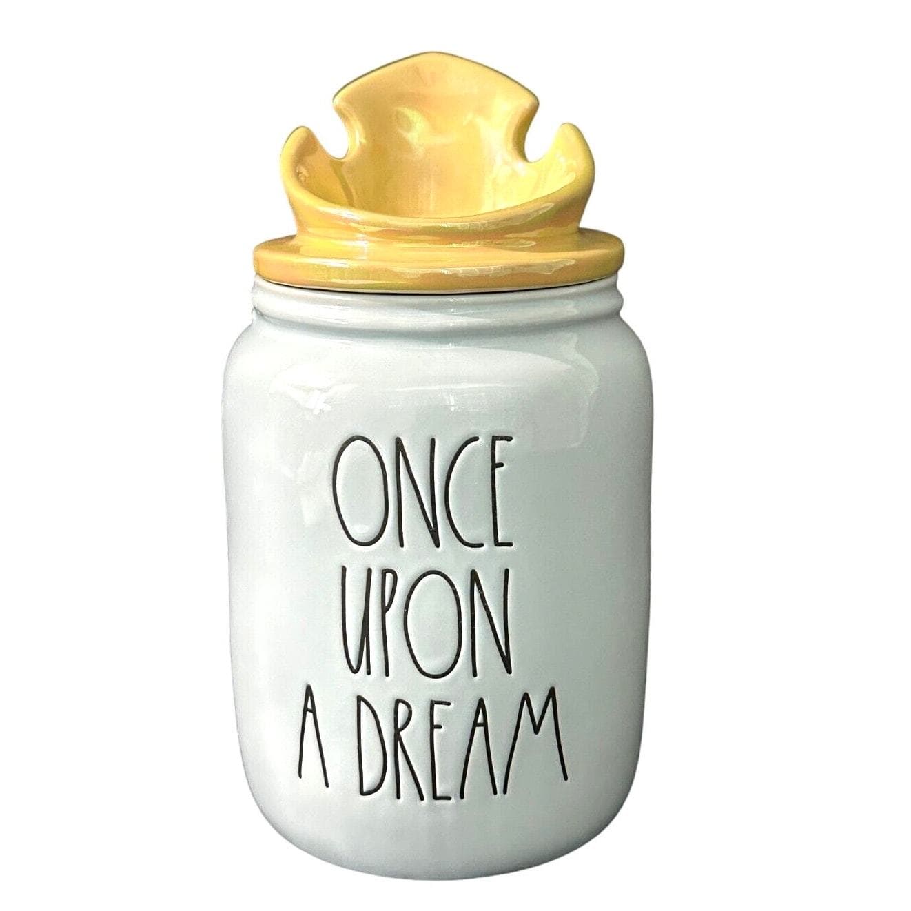 Rae Dunn "Once Upon a Dream" Disney Blue with Yellow Gold Crown Top - Thumbnail 2
