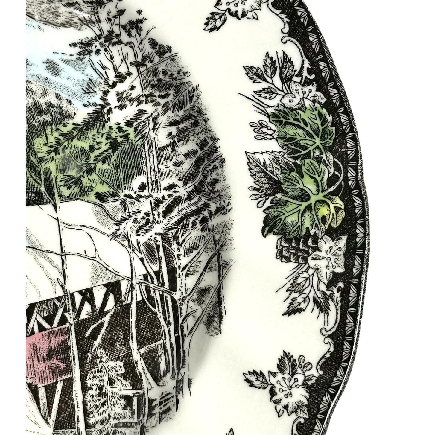 Johnson Bros Friendly Village England Covered Bridge 2006 Collector Dinner Plate - Thumbnail 6