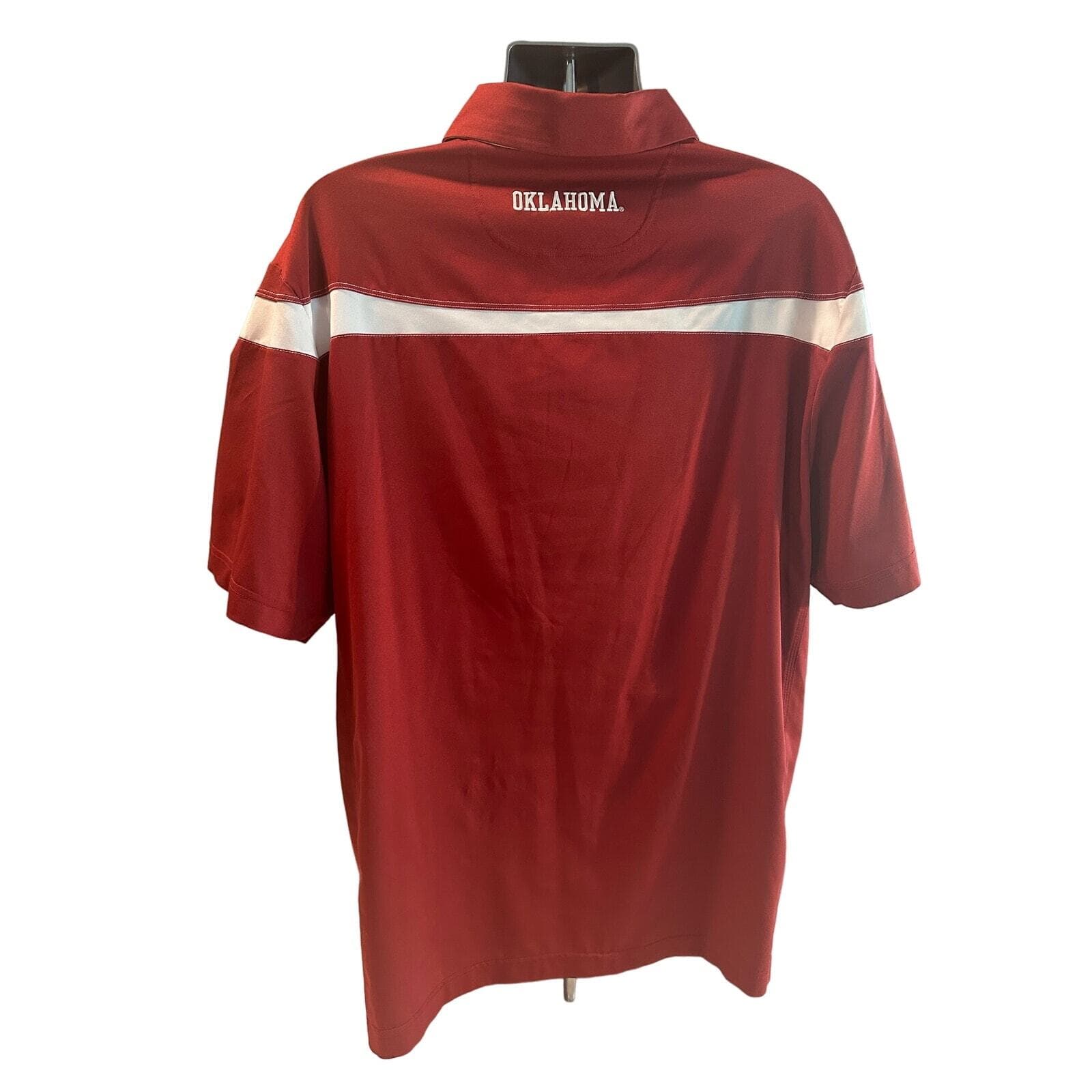 Nike Dri-fit University of Oklahoma Golf Shirt Maroon and White XL - Thumbnail 2