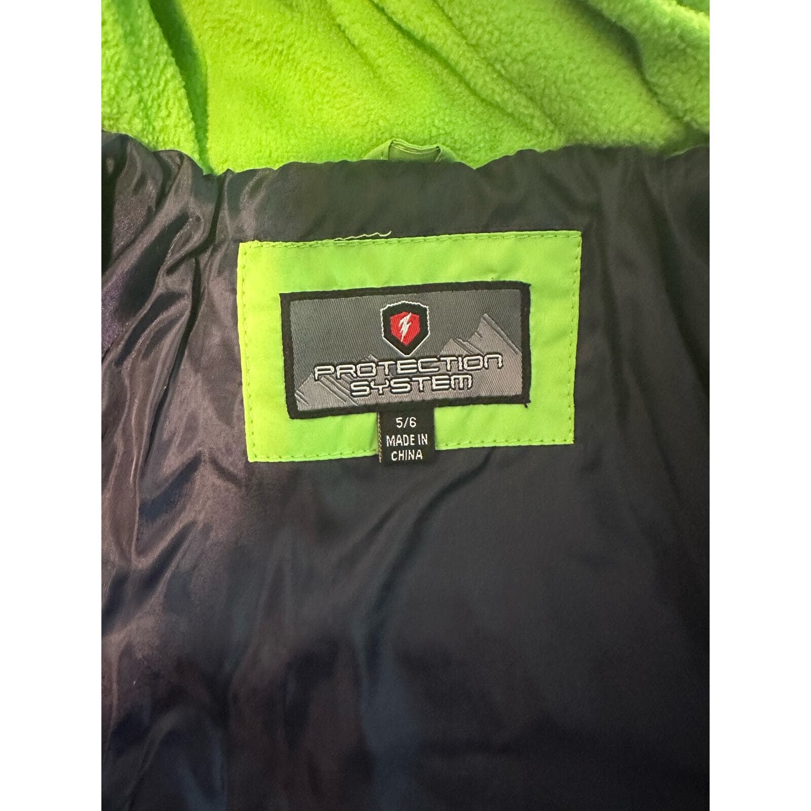 Protection System Boys Bubble Jacket Navy Blue and Green Size 5/6 - Thumbnail 3