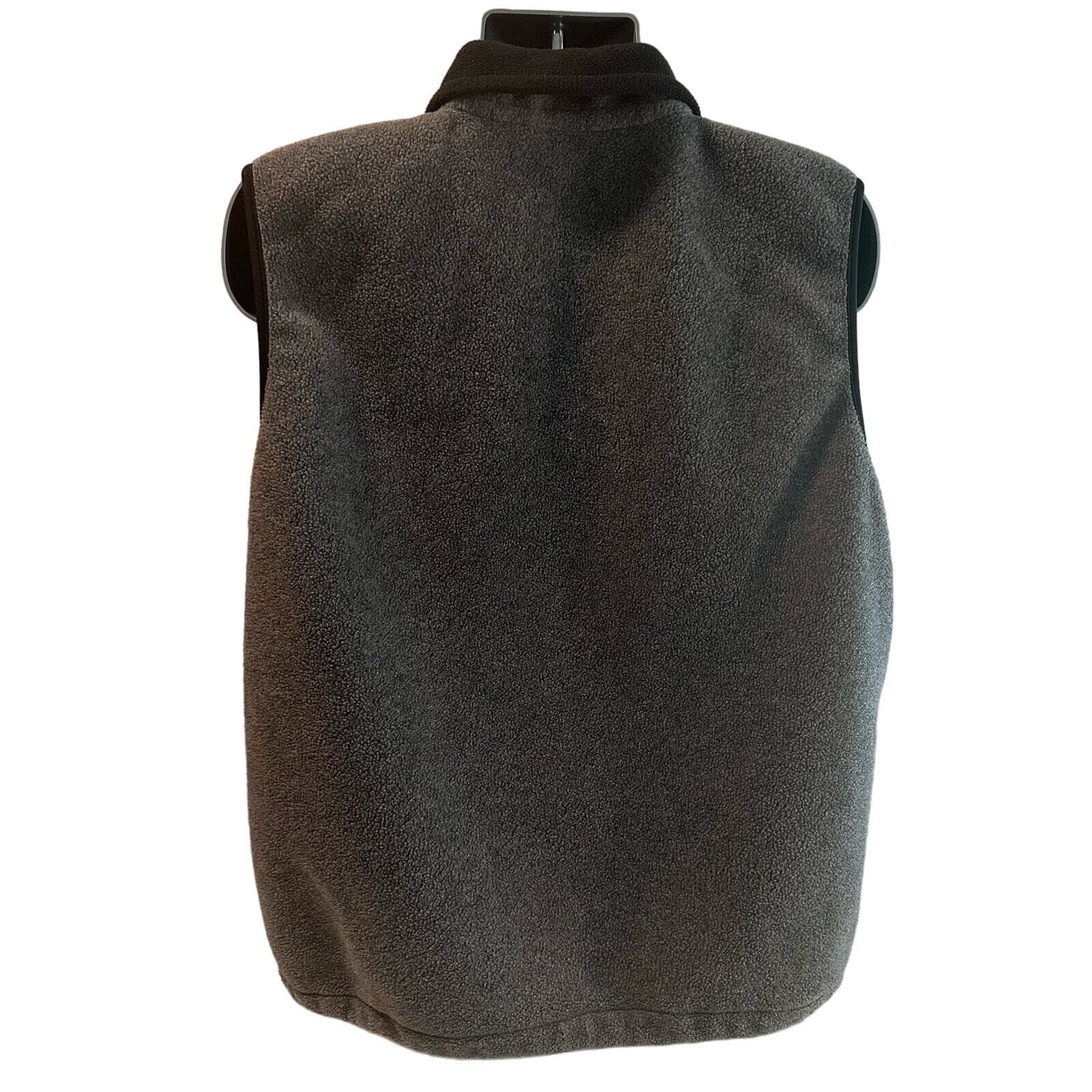 Eddie Bauer Mens L Gray and Black Polartek Fleece Full Zip Vest - Thumbnail 2