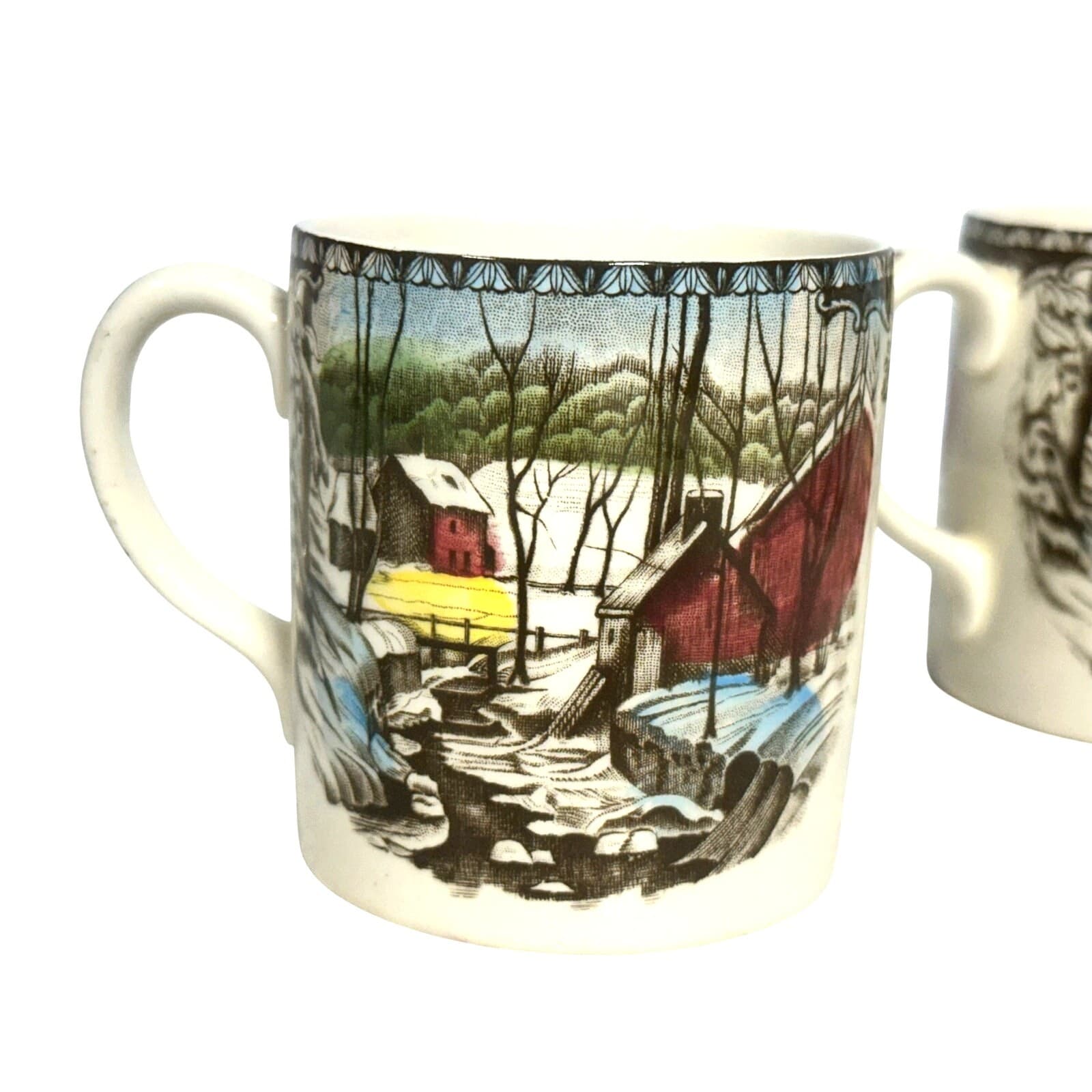 Johnson Bros Friendly Village England Vintage Ice House Demitasse Cups-Set of 4 - Thumbnail 2