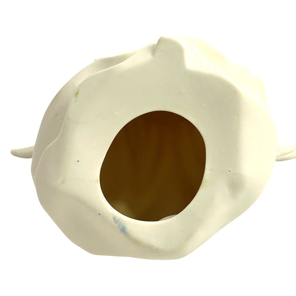 Ceramic Vintage Angel Lyre Wings Spread Smooth Alabaster White Glaze-Excellent - Thumbnail 6