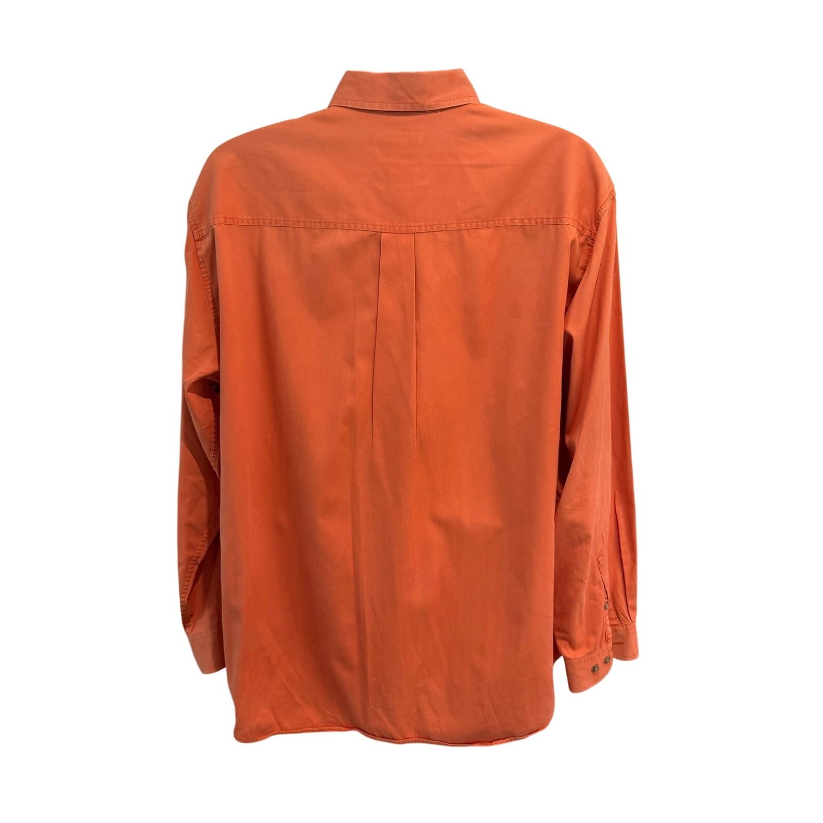 John Ashford Mens XL Salmon Orange 100% Cotton Long Sleeve Shirt Pocket - Thumbnail 3