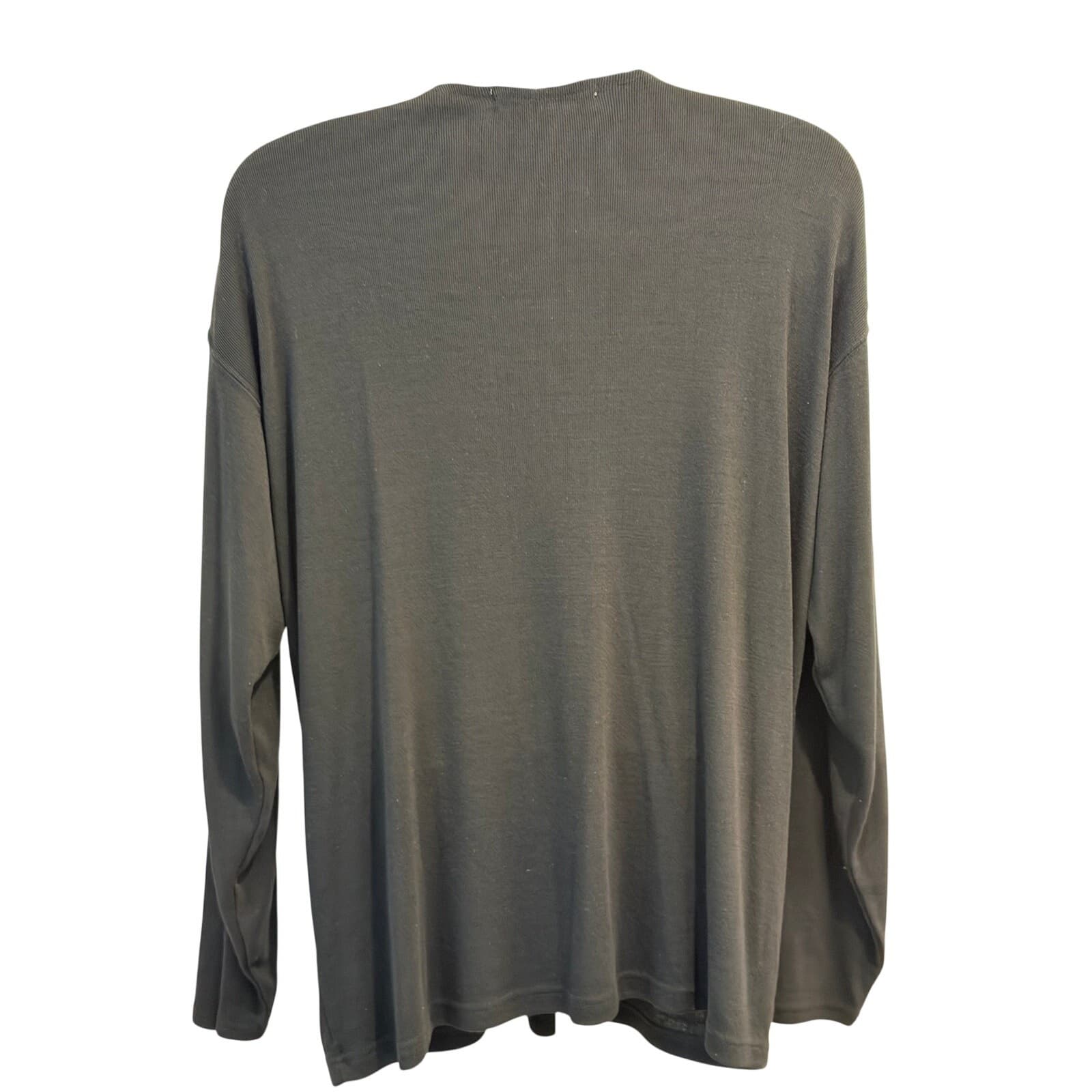 Men's Black Long Sleeve Henley Knit Top / Tunic - Thumbnail 3