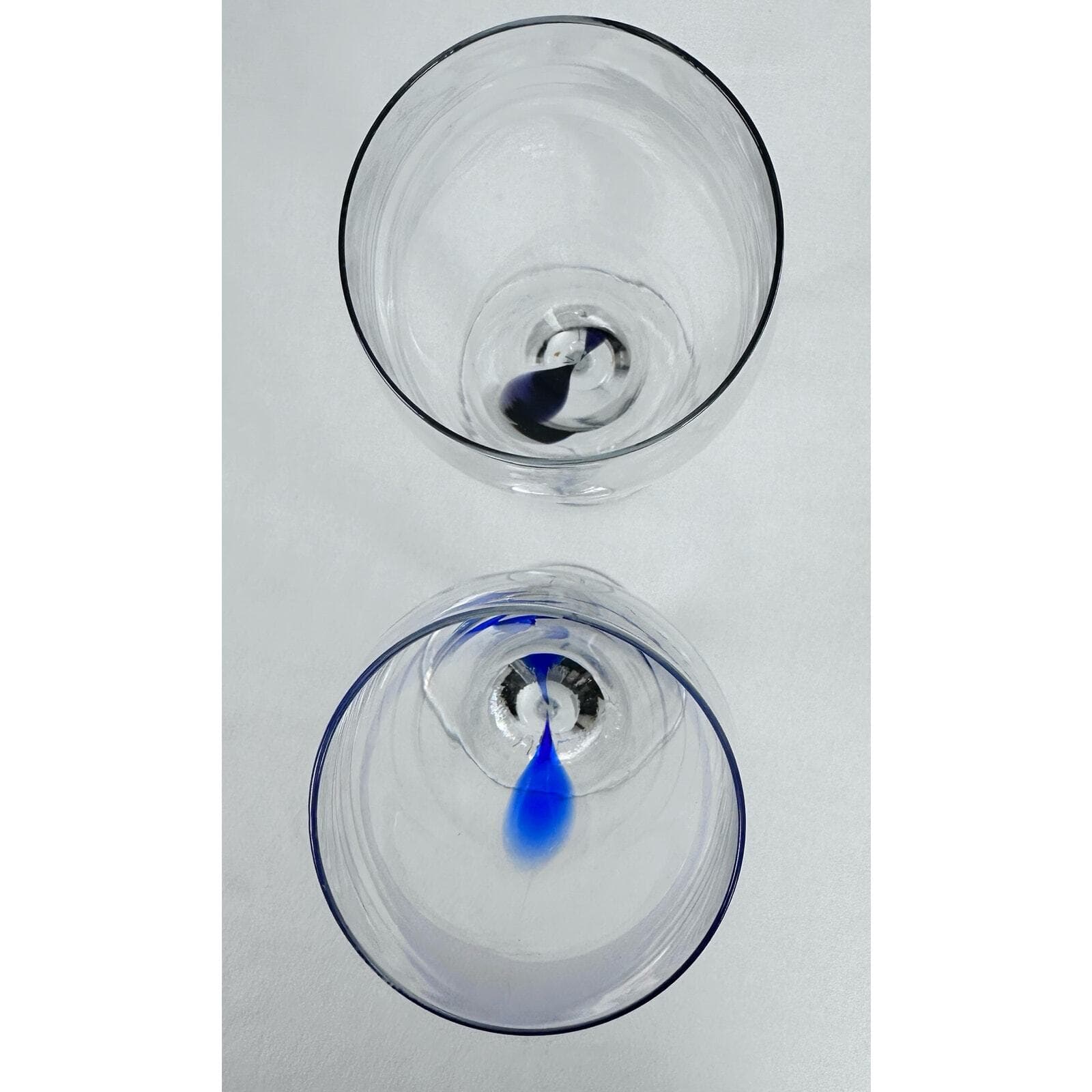 Artland 2 Wine Goblets 1 Blue & 1 Purple Teardrop EX - Thumbnail 4