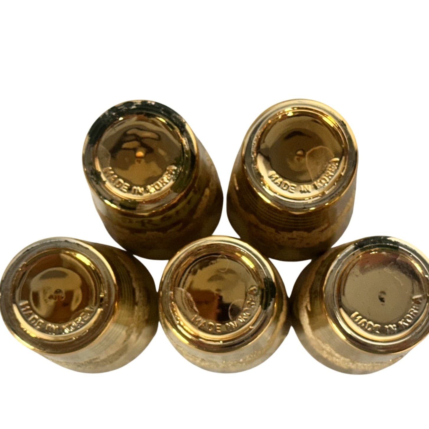 Dynasty Crown 1960's Emerald Green Glass Gold Overlay 6 oz Tumblers-Set of 5 - Thumbnail 5