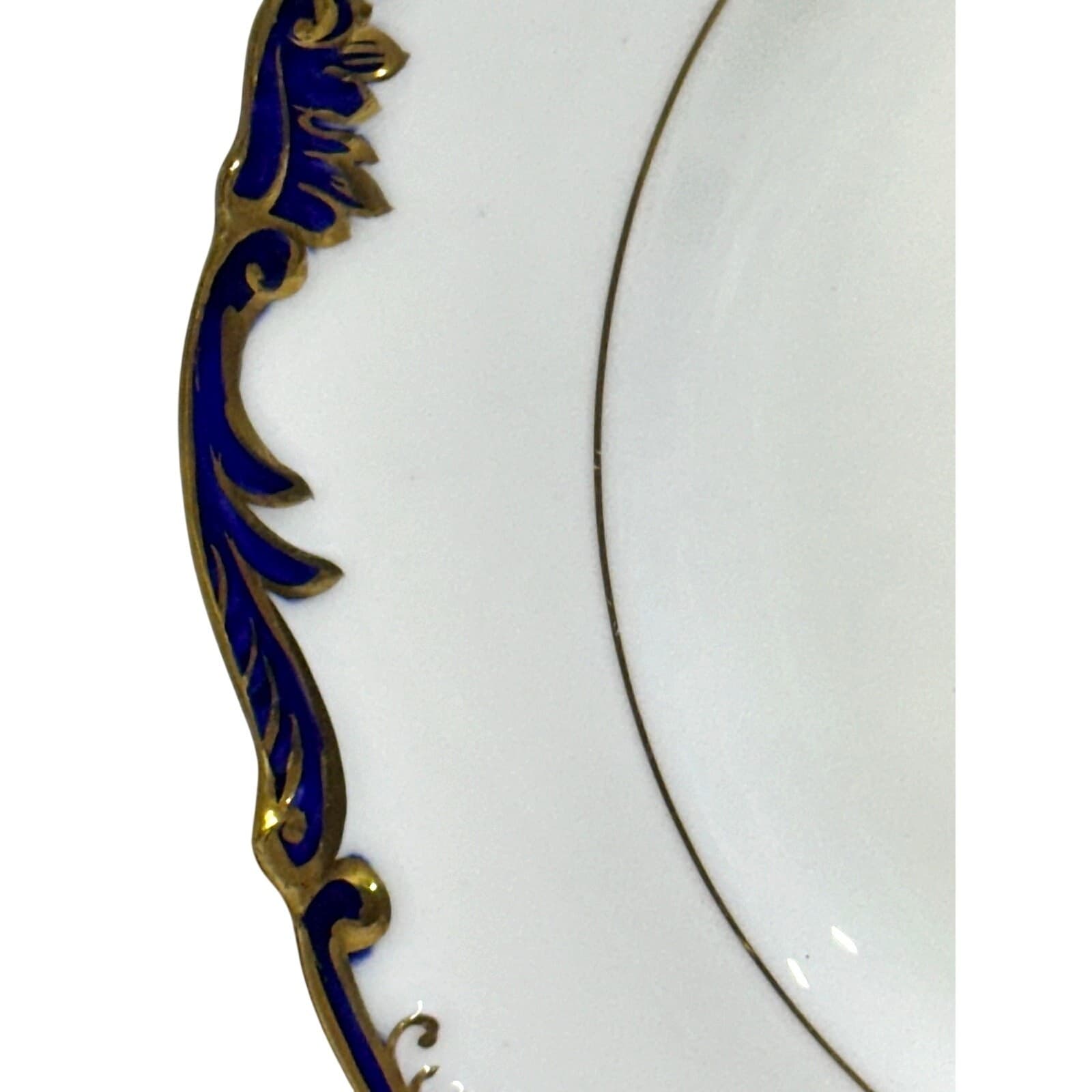 Coalport England 'Admiral Cobalt Blue' 7.75" Luxury Salad Plate Gold Accents - Thumbnail 2