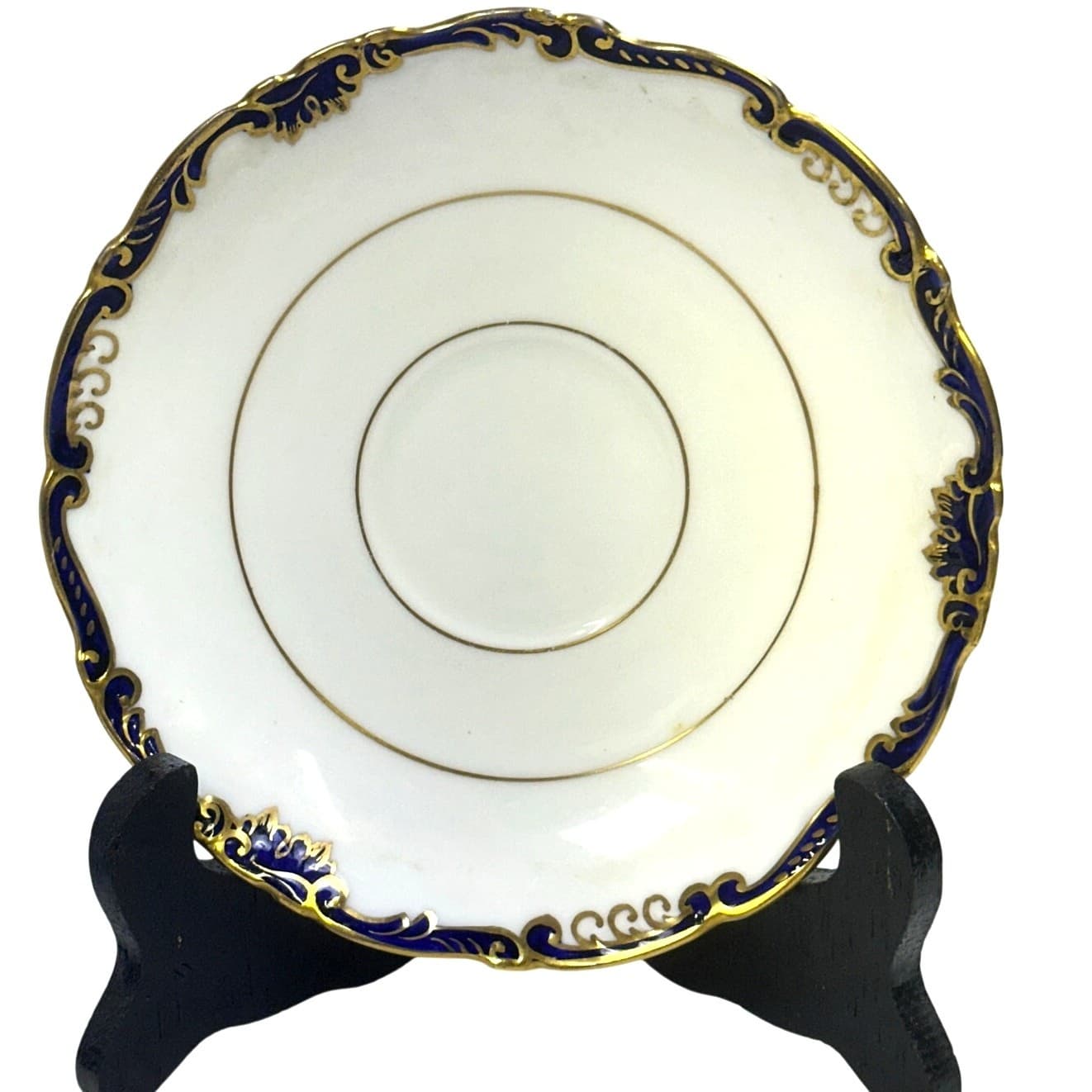 Coalport England 'Admiral Cobalt Blue' 1 Cup/2 Saucers Luxury Gold Accents - Thumbnail 3