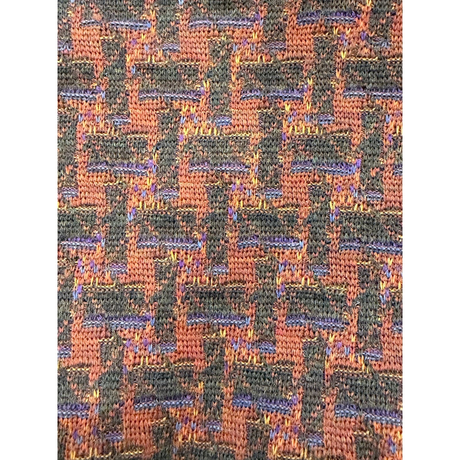 Vintage Neiman Marcus XL Pure Wool Sweater Made in Uruguay Geometric Knit USA - Thumbnail 6