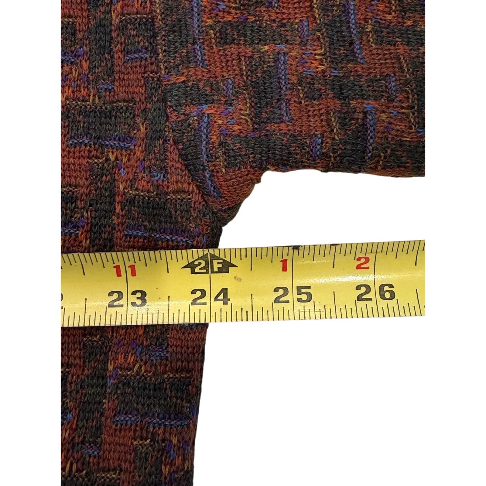 Vintage Neiman Marcus XL Pure Wool Sweater Made in Uruguay Geometric Knit USA - Thumbnail 4