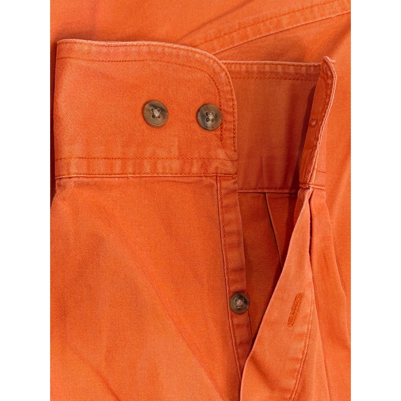John Ashford Mens XL Salmon Orange 100% Cotton Long Sleeve Shirt Pocket - Thumbnail 7