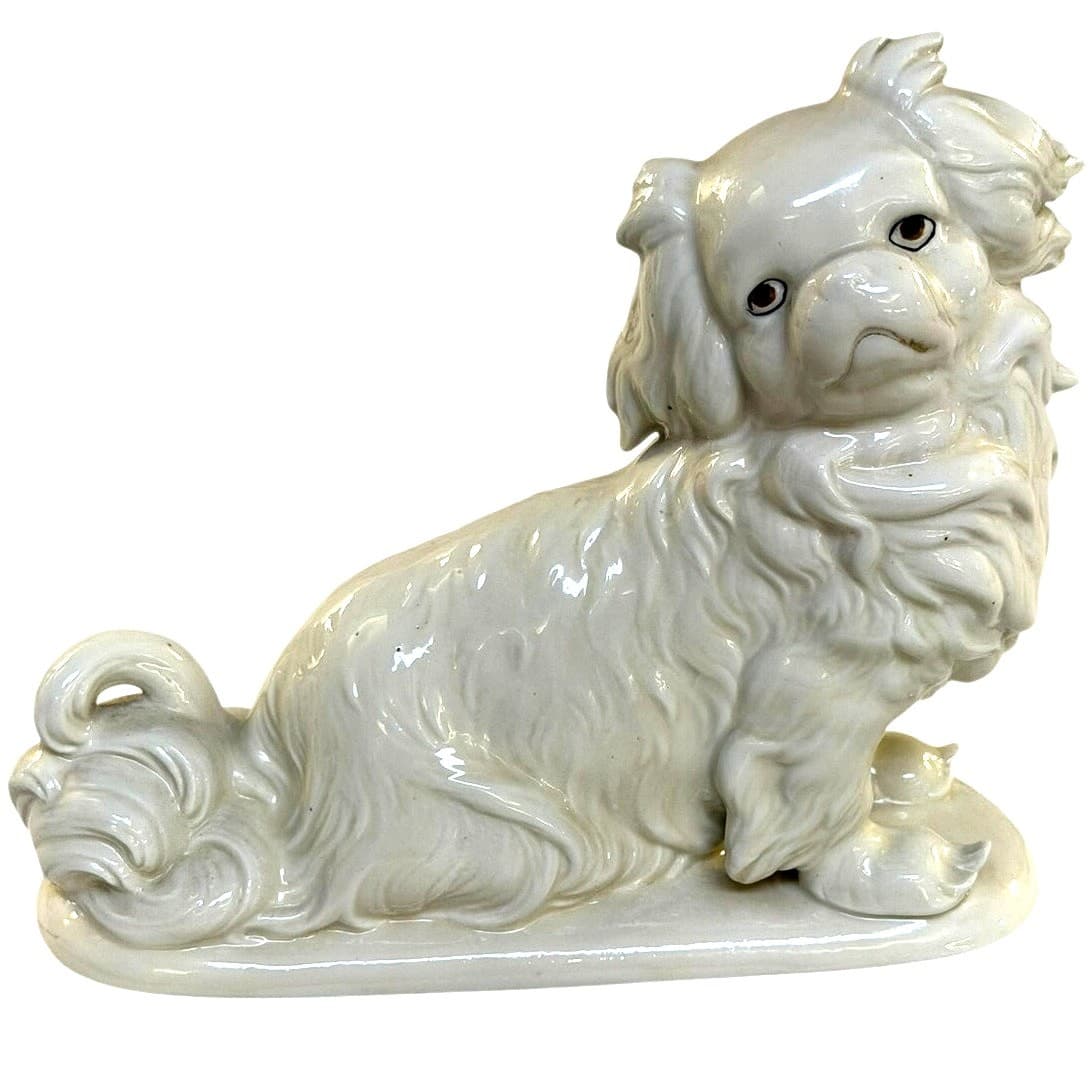 Antique WKC Gräfenthal German Porcelain 6.5" Pekingese Dog Figurine c. 1900-1925