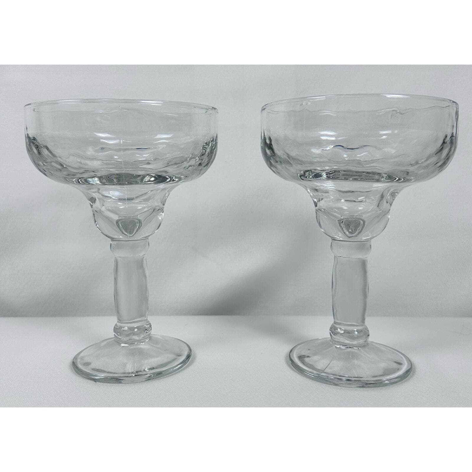 YUCCATAN Margarita Glasses Heavy13.5 oz Clear w Design Set of 2 EX
