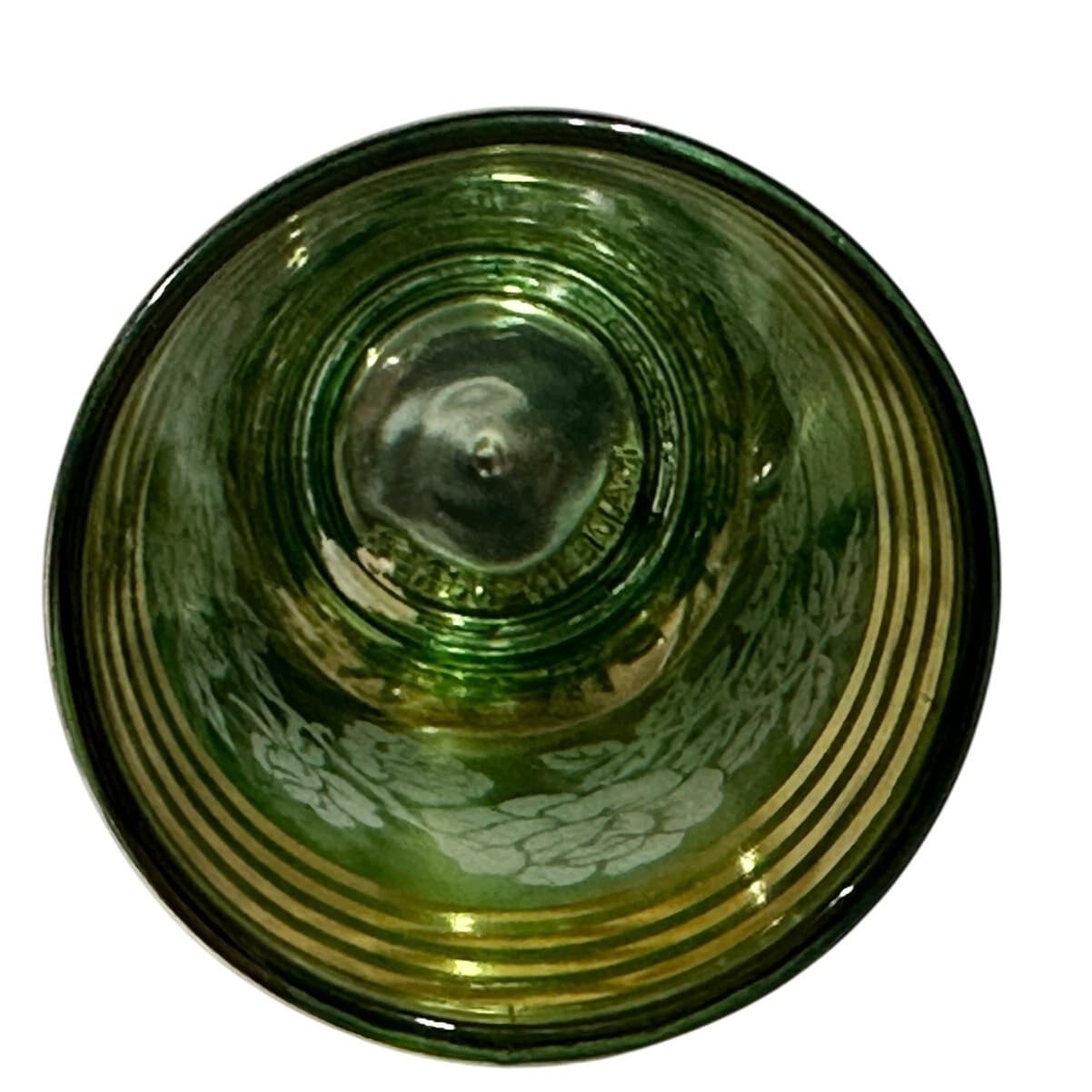 Dynasty Crown 1960's Emerald Green Glass Gold Overlay 6 oz Tumblers-Set of 5 - Thumbnail 6