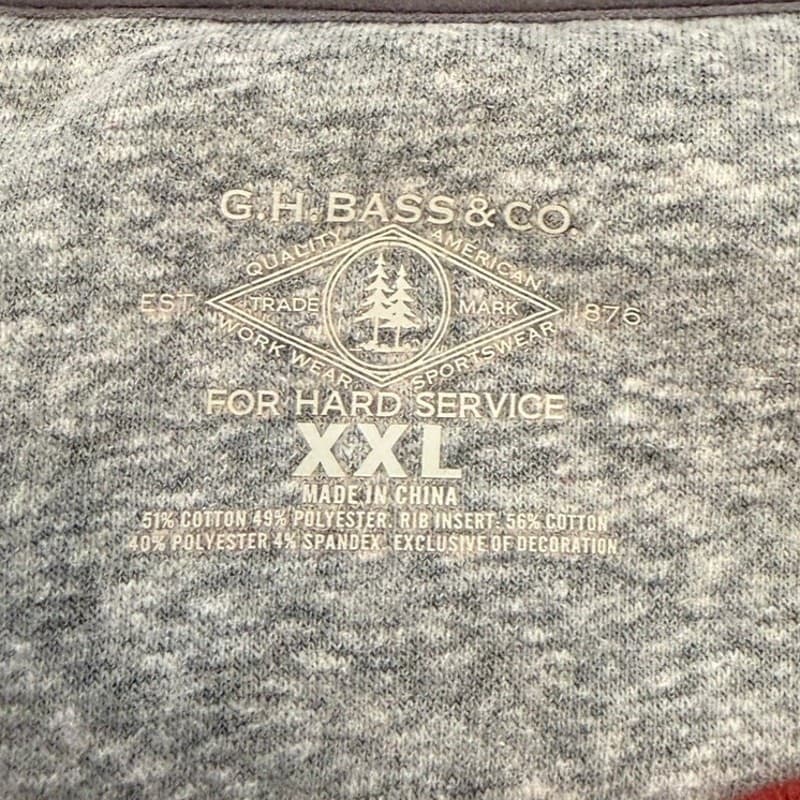 G.H. Bass & Co. Men's Fleece-Lined Crewneck Sweatshirt – Red - Thumbnail 5