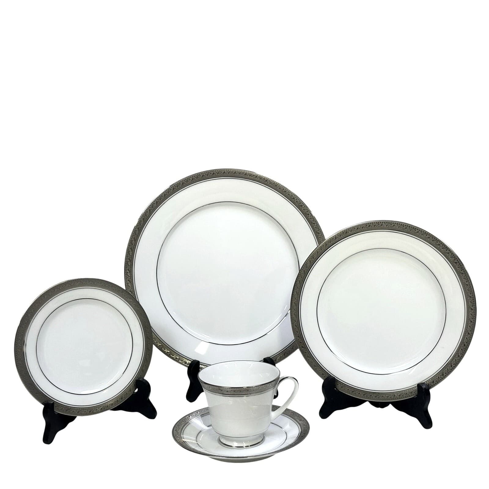 Noritake Legendary Crestwood Platinum 4166 Fine China 5-Piece Place Setting - Thumbnail 2