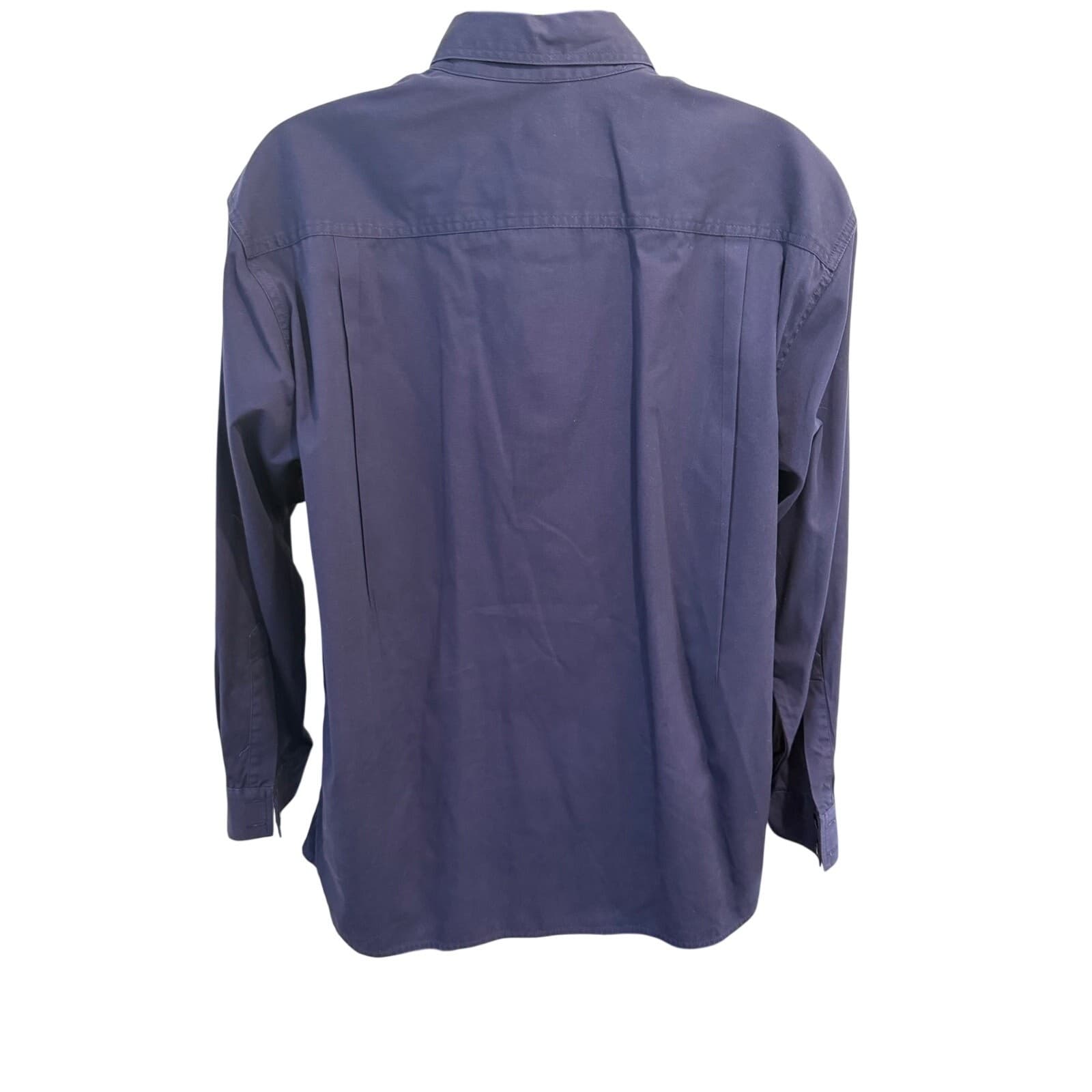 Orvis Men's XL Navy Pullover Shirt 100% Cotton Long Sleeve Dual Pocket Casual - Thumbnail 4