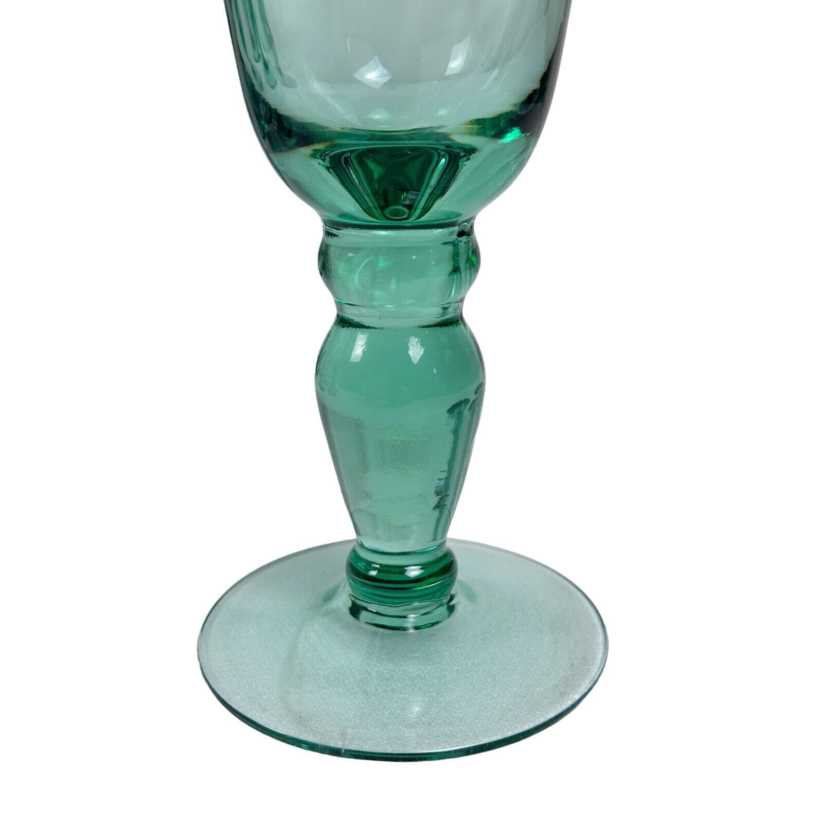 Mikasa Domain Green Glass Wine Goblets Vintage Rare Set of 10 Retired EX - Thumbnail 5