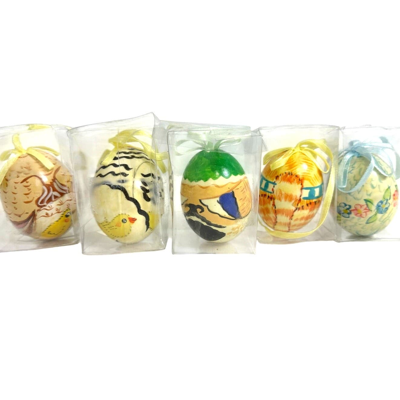 Lot of 5 Painted Animal Character Vintage Easter Eggs
